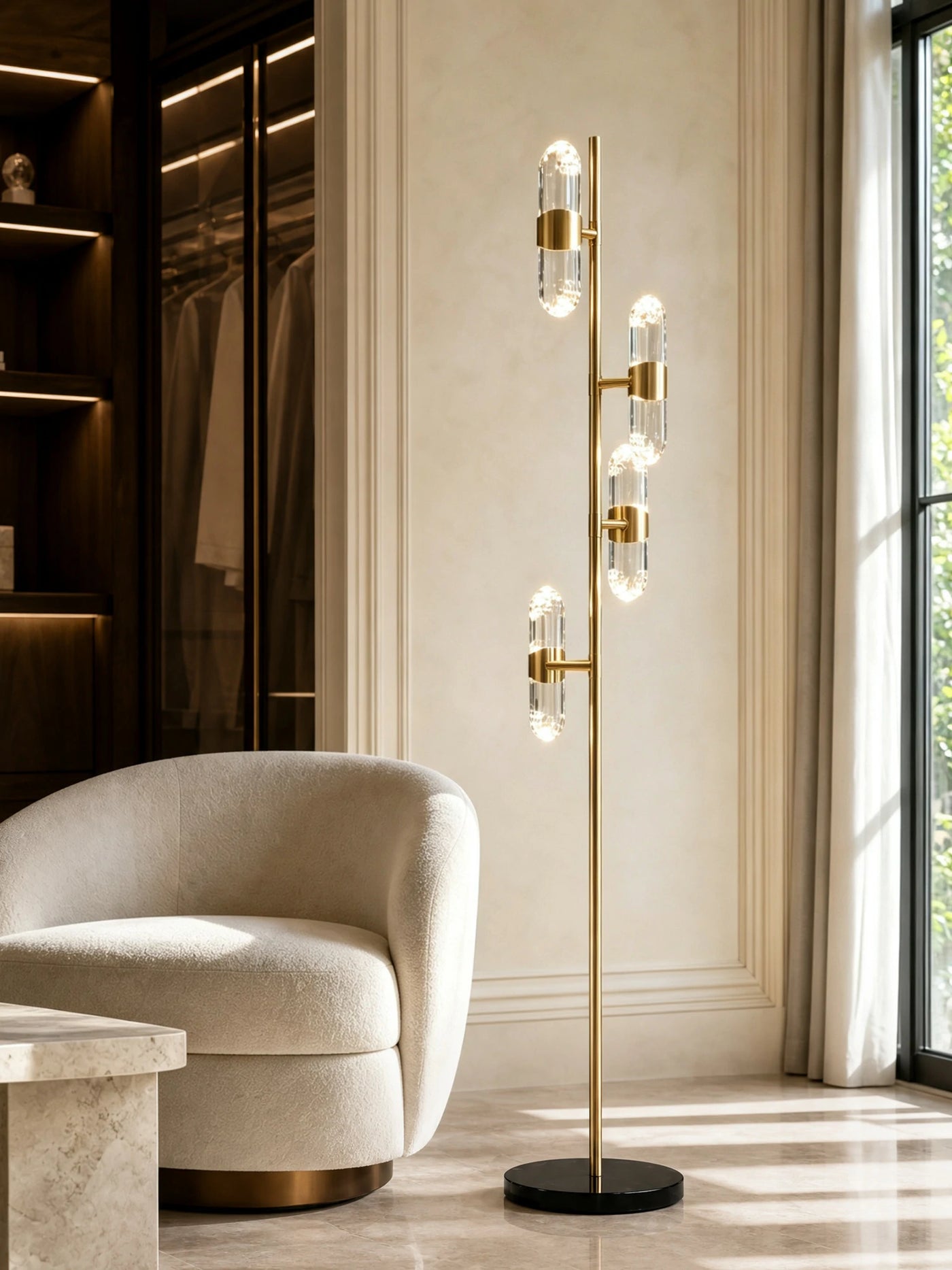 Pearl Net Modern Sculptural Floor Lamp