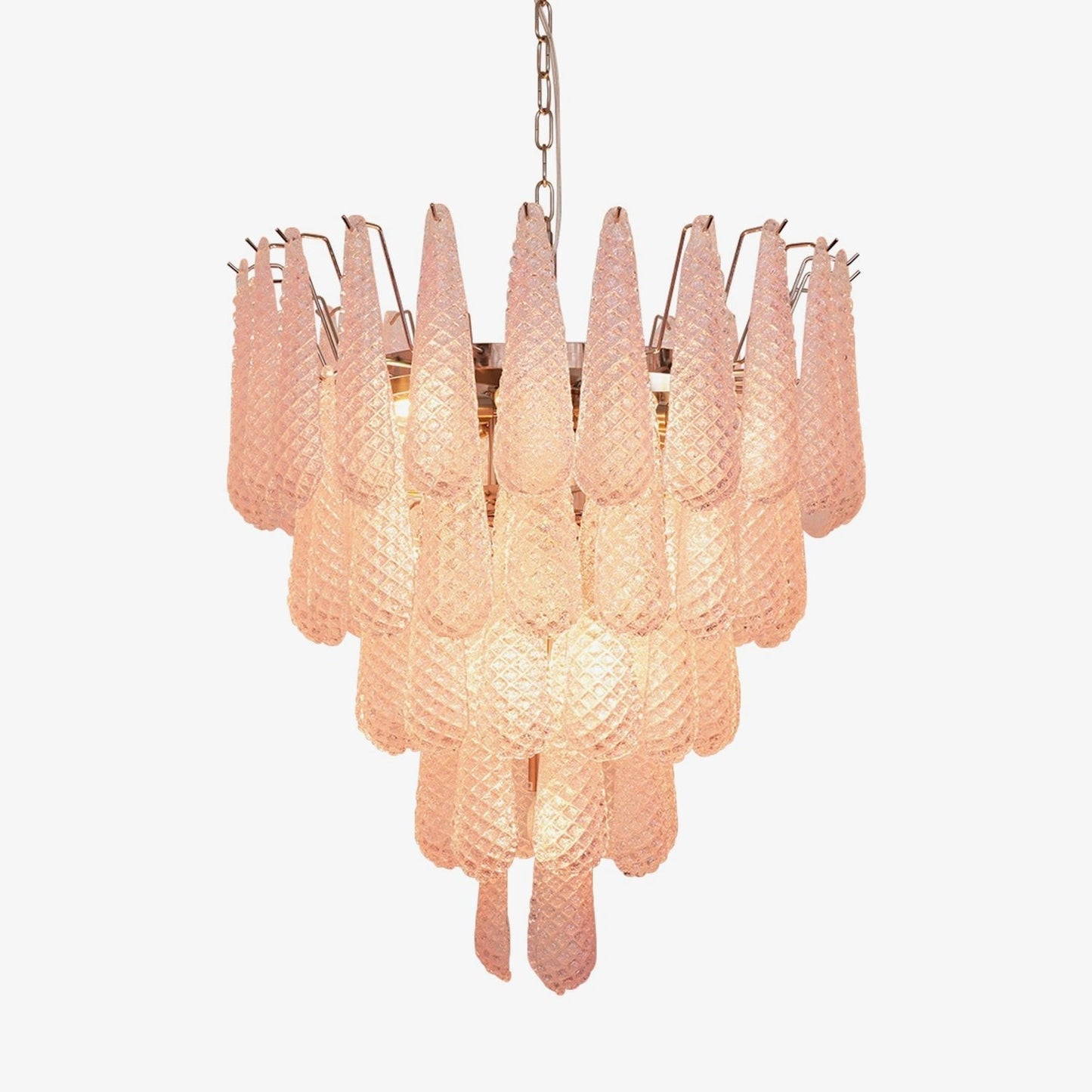 Murano Pink Glass Dewdrop Chandelier - YIOSI