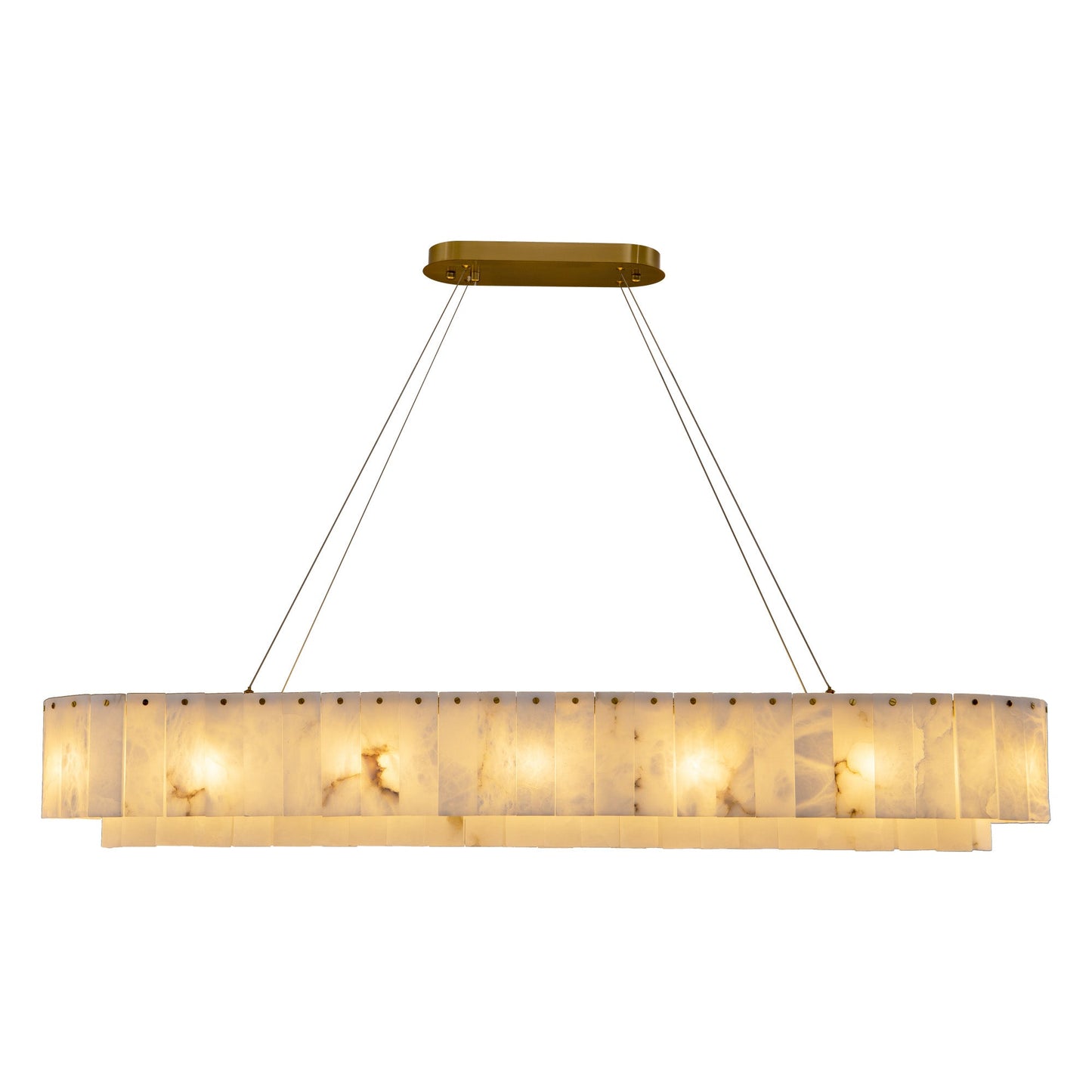 Modern alabaster chandelier L54in