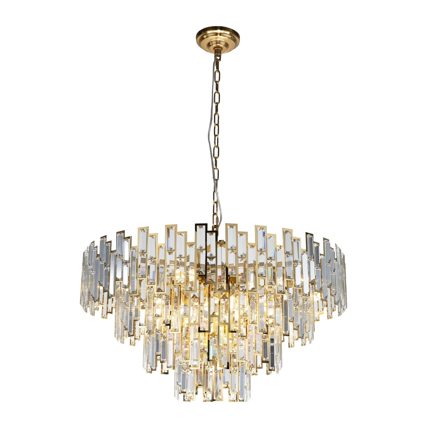 Crystal Round Chandelier Gold / 31.5inch