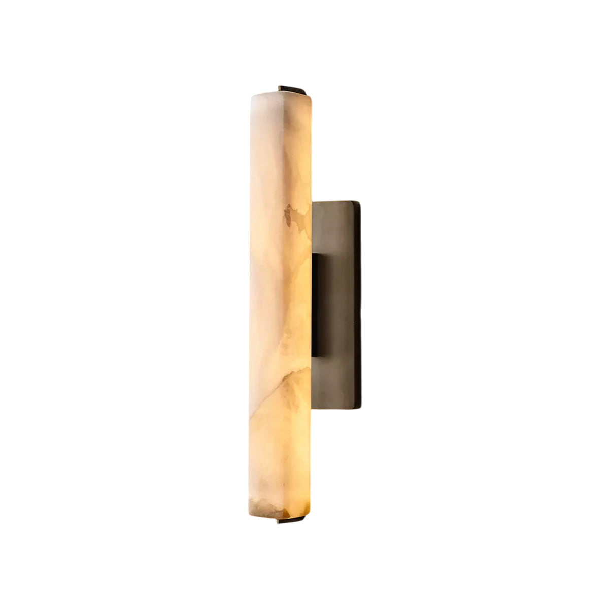 Elegant Alabaster Handcrafted Brass and Bronze Wall Sconce 19“ / Bronze