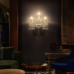 3-Light Tiered Candle Crystal Wall Sconce