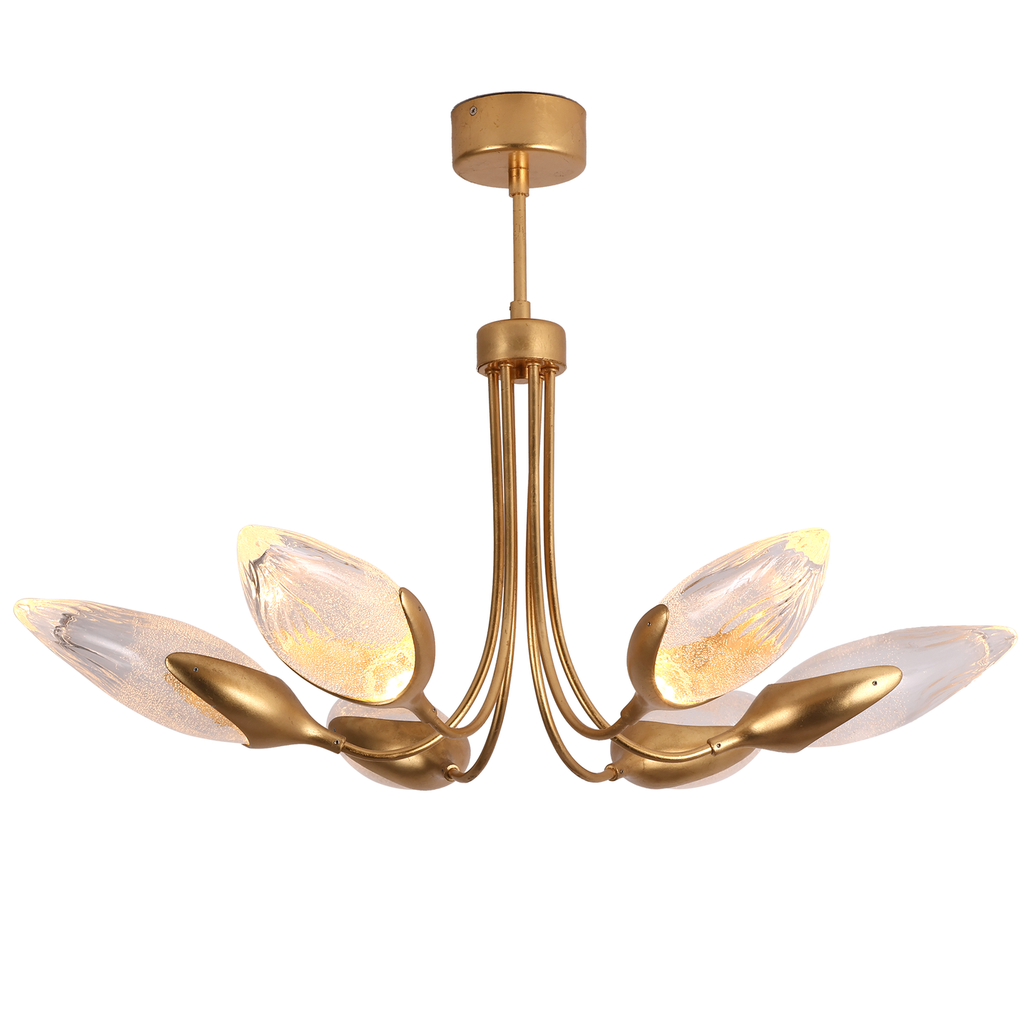 Modern Oval Shaped Glass Chandelier