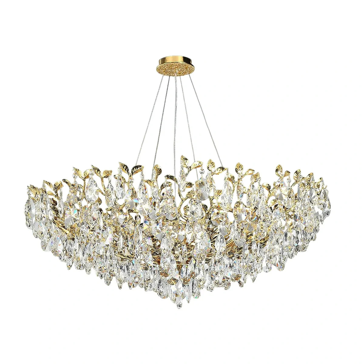 Modern crystal leaf-shaped chandelier