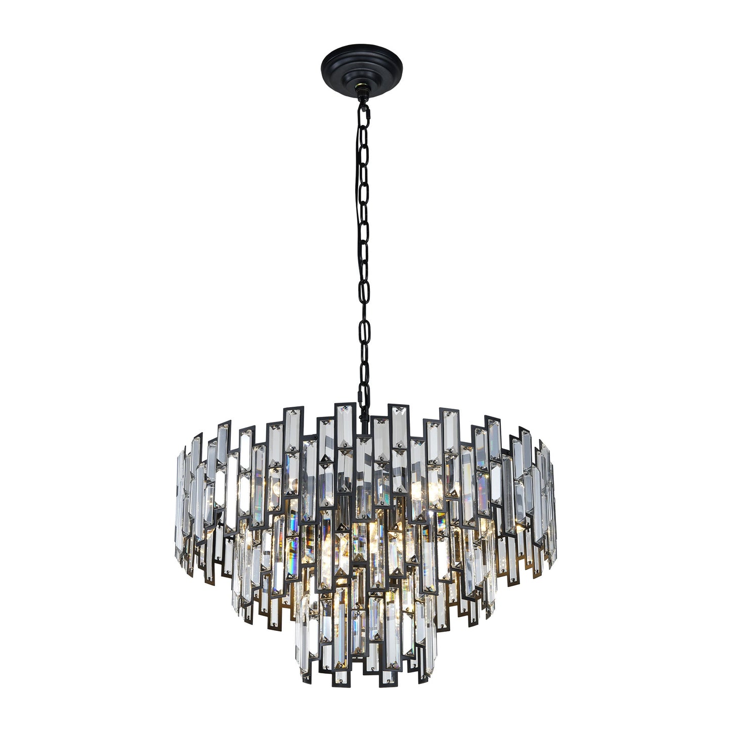 Crystal Round Chandelier Black / 24.4inch