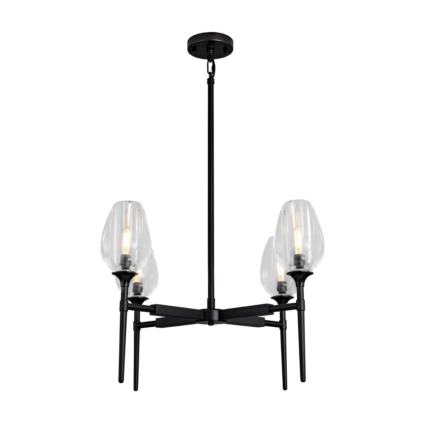 Modern tulip shaped crystal chandelier