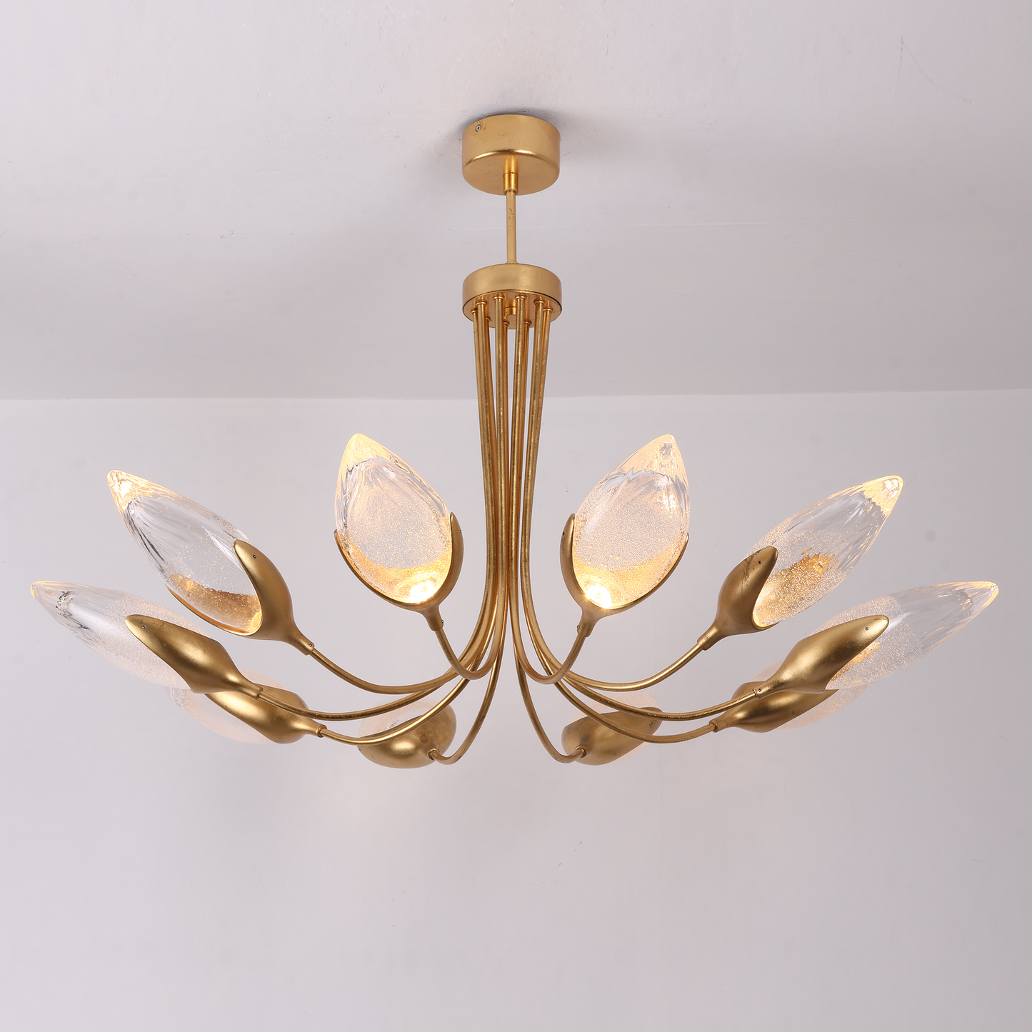 Modern Oval Shaped Glass Chandelier