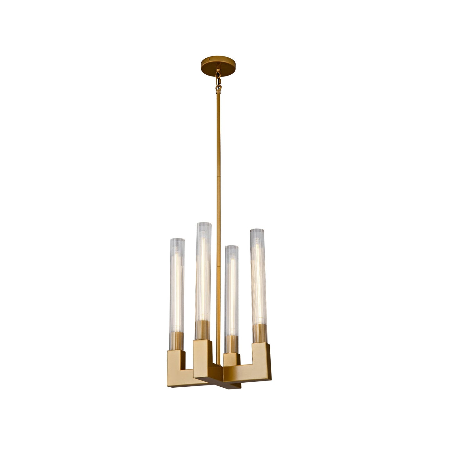 Modern glass tube chandelier Glod / H19’’