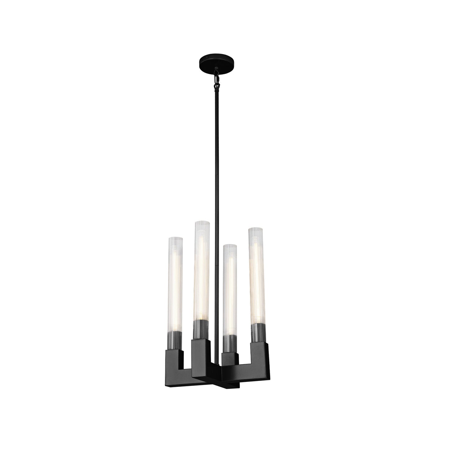 Modern glass tube chandelier Black / H19’’