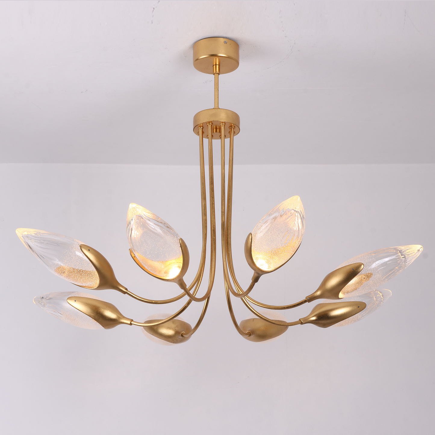 Modern Oval Shaped Glass Chandelier