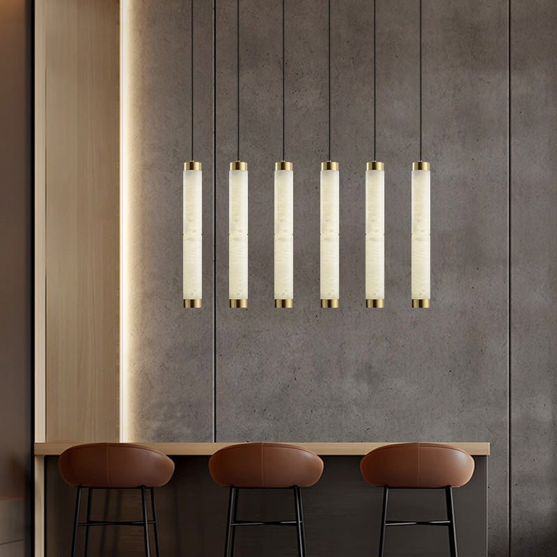 Aria Brushed Brass Alabaster Pendant Lamp – Elegant Ceiling Light