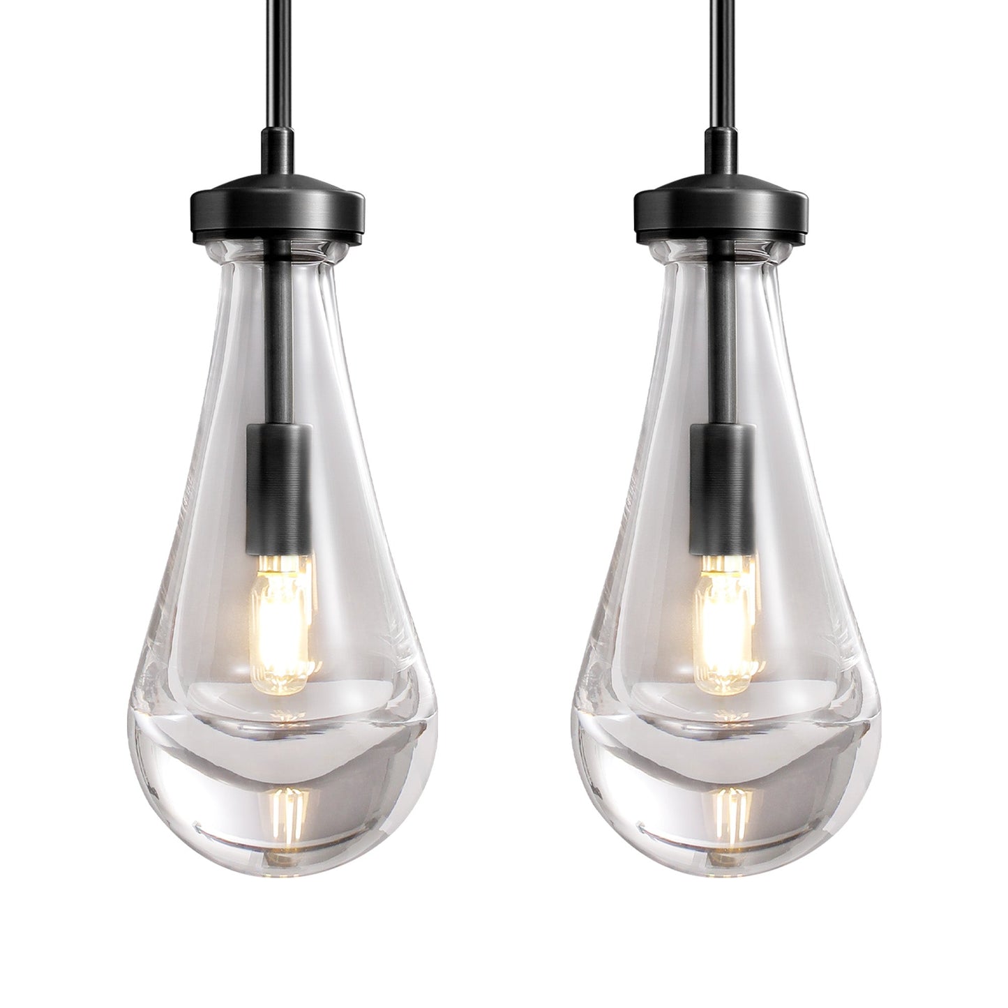 Modern raindrop style suspended ceiling lamp Black