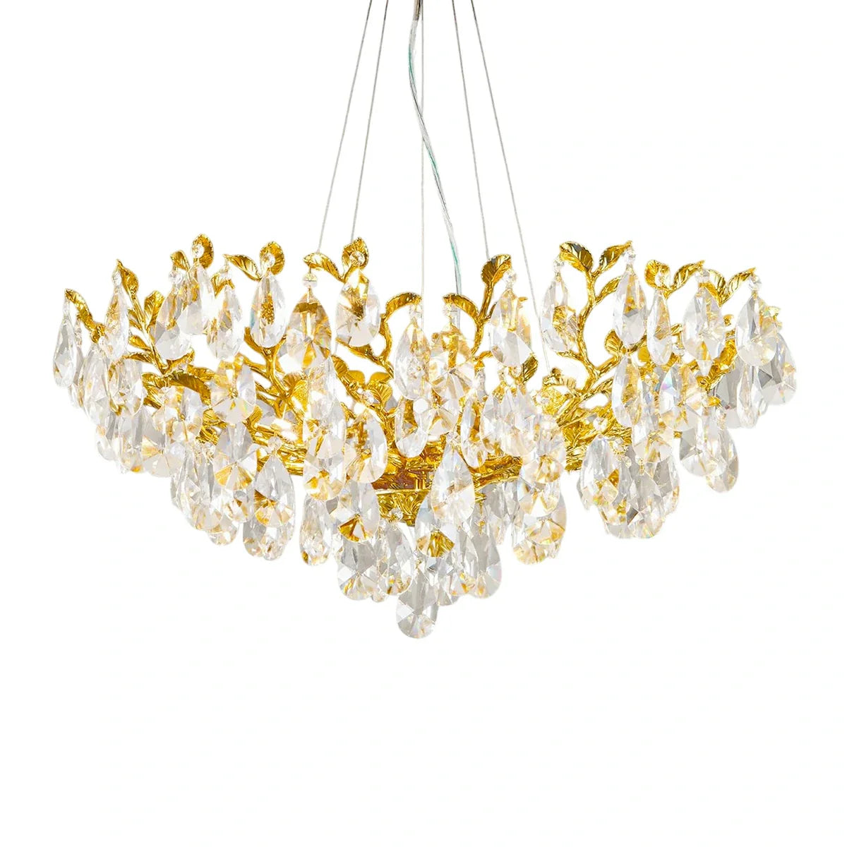 Modern crystal leaf-shaped chandelier