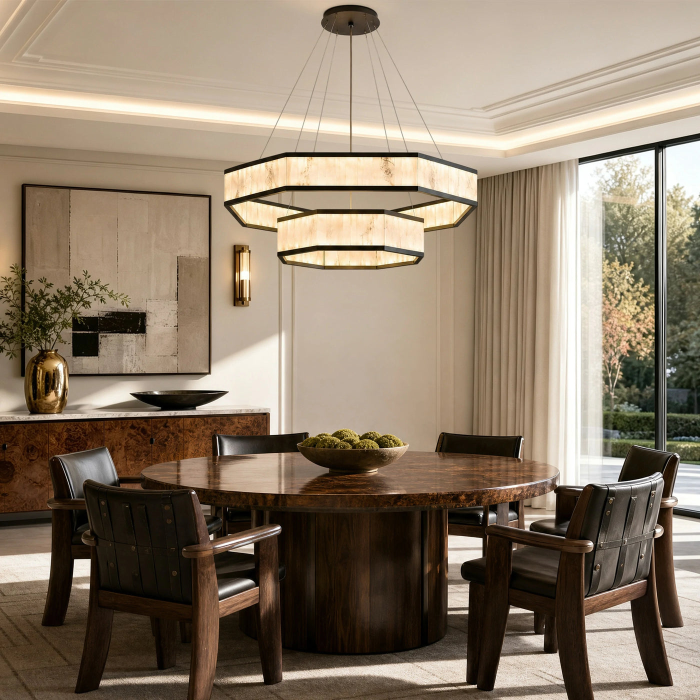Crystara Modern Moroccan Stone Chandelier