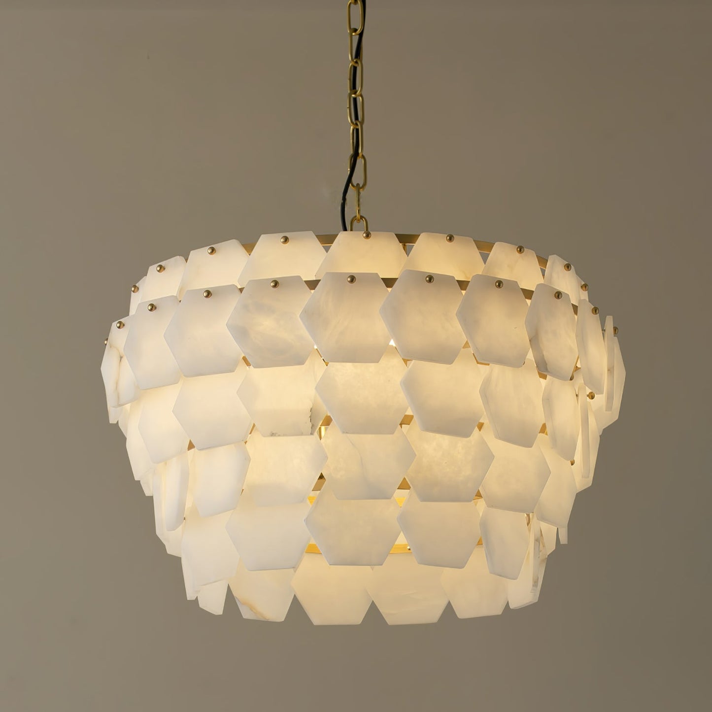 Vakkerlight Hexa Cloud Gold & White Alabaster Pendant Light – 23.6