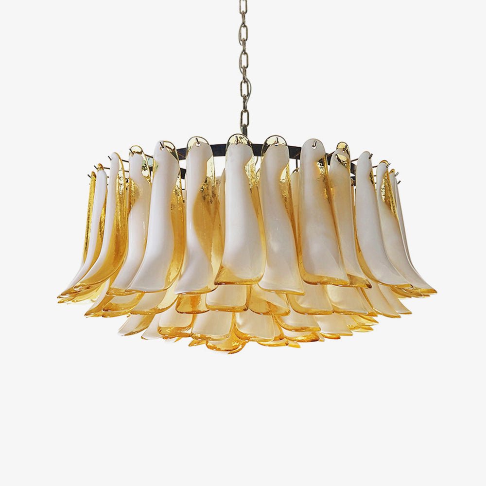 Petal Amber Murano Glass Chandelier - YIOSI