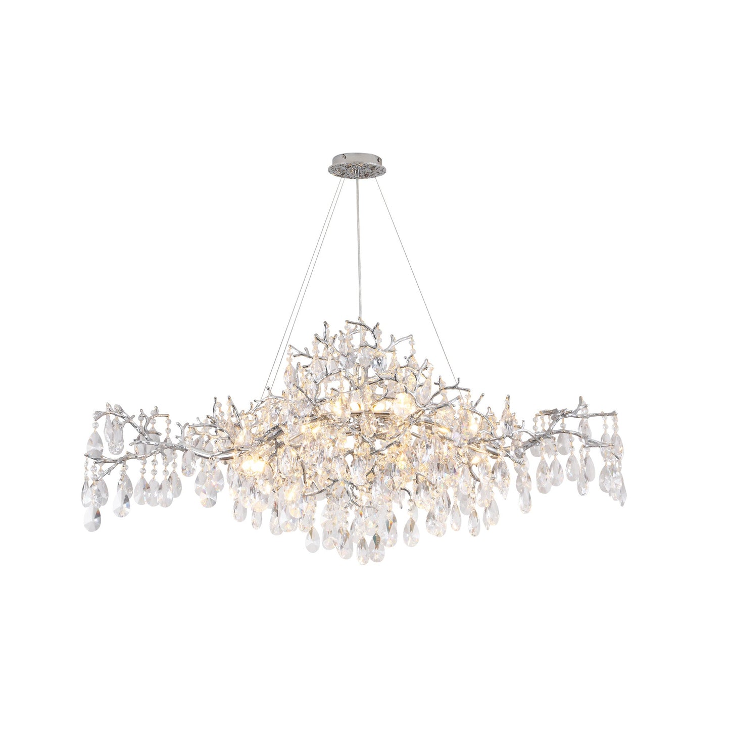 Modern Crystal Chandelier Silver / 47.2’’ 14 Lights