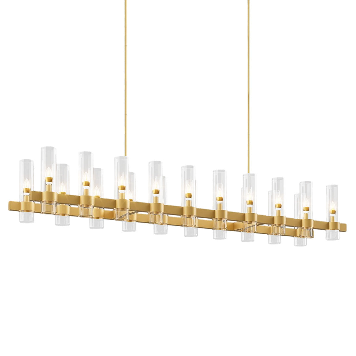 Copper-plated modern glass lampshade chandelier