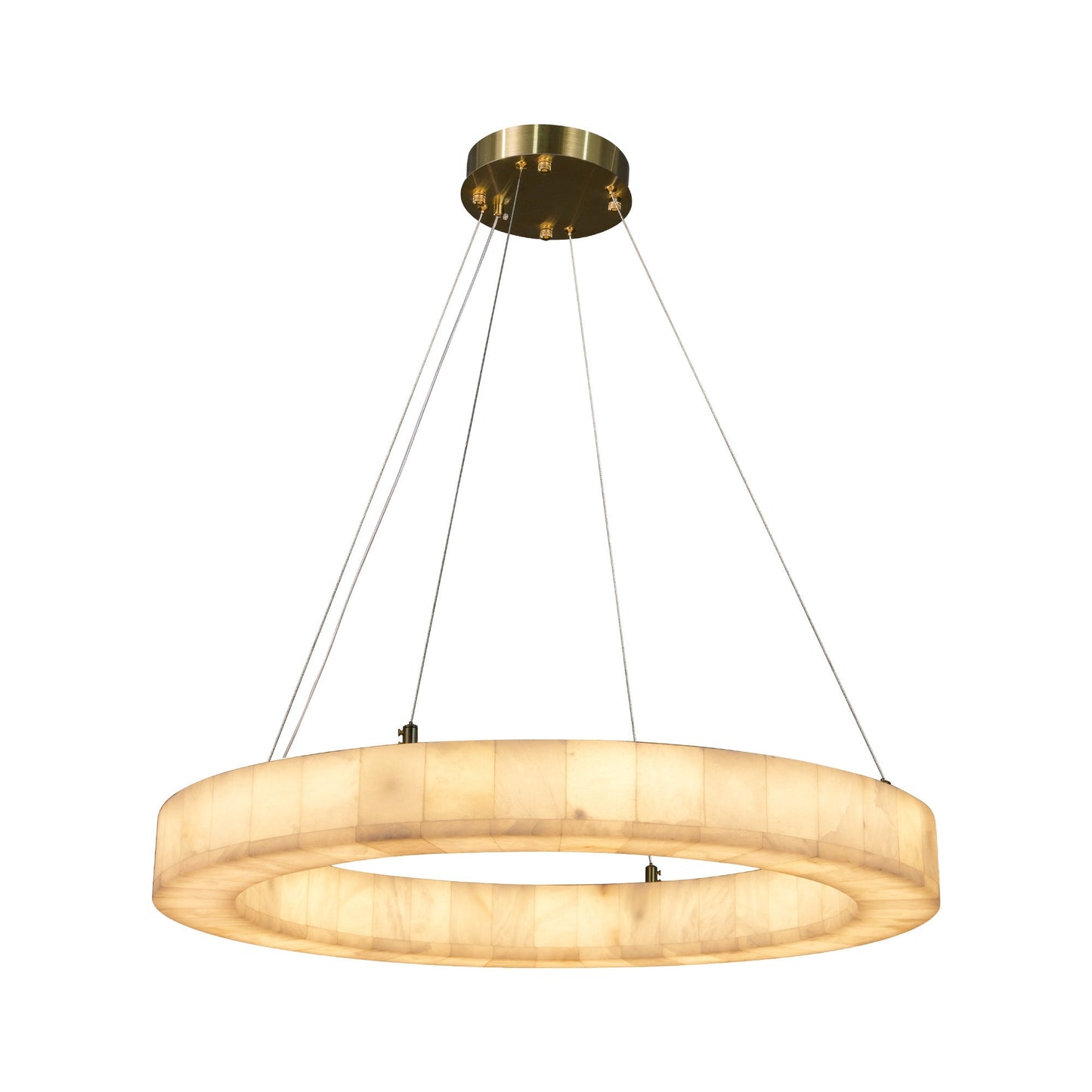 Modern alabaster chandelier D30.5in