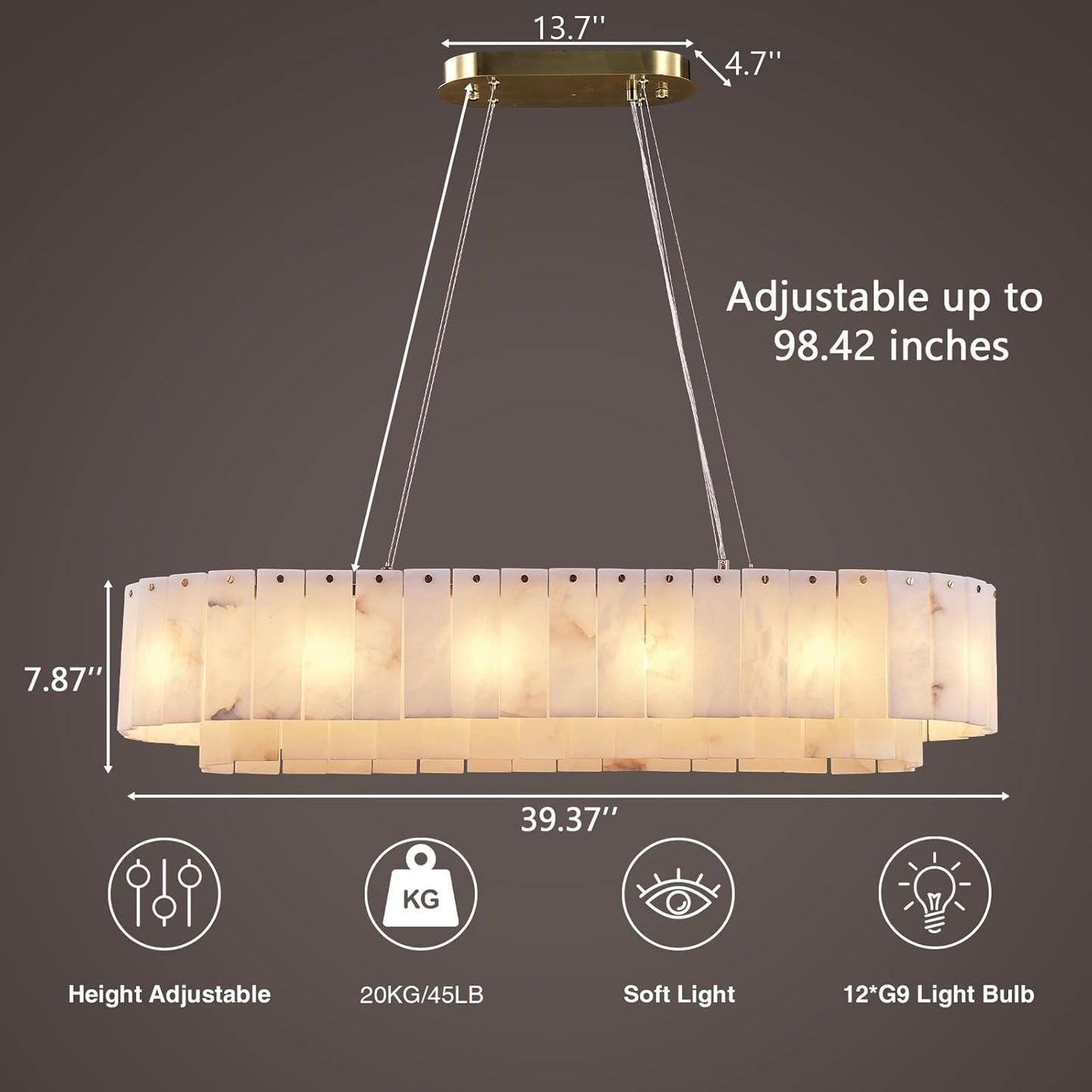 Modern alabaster chandelier