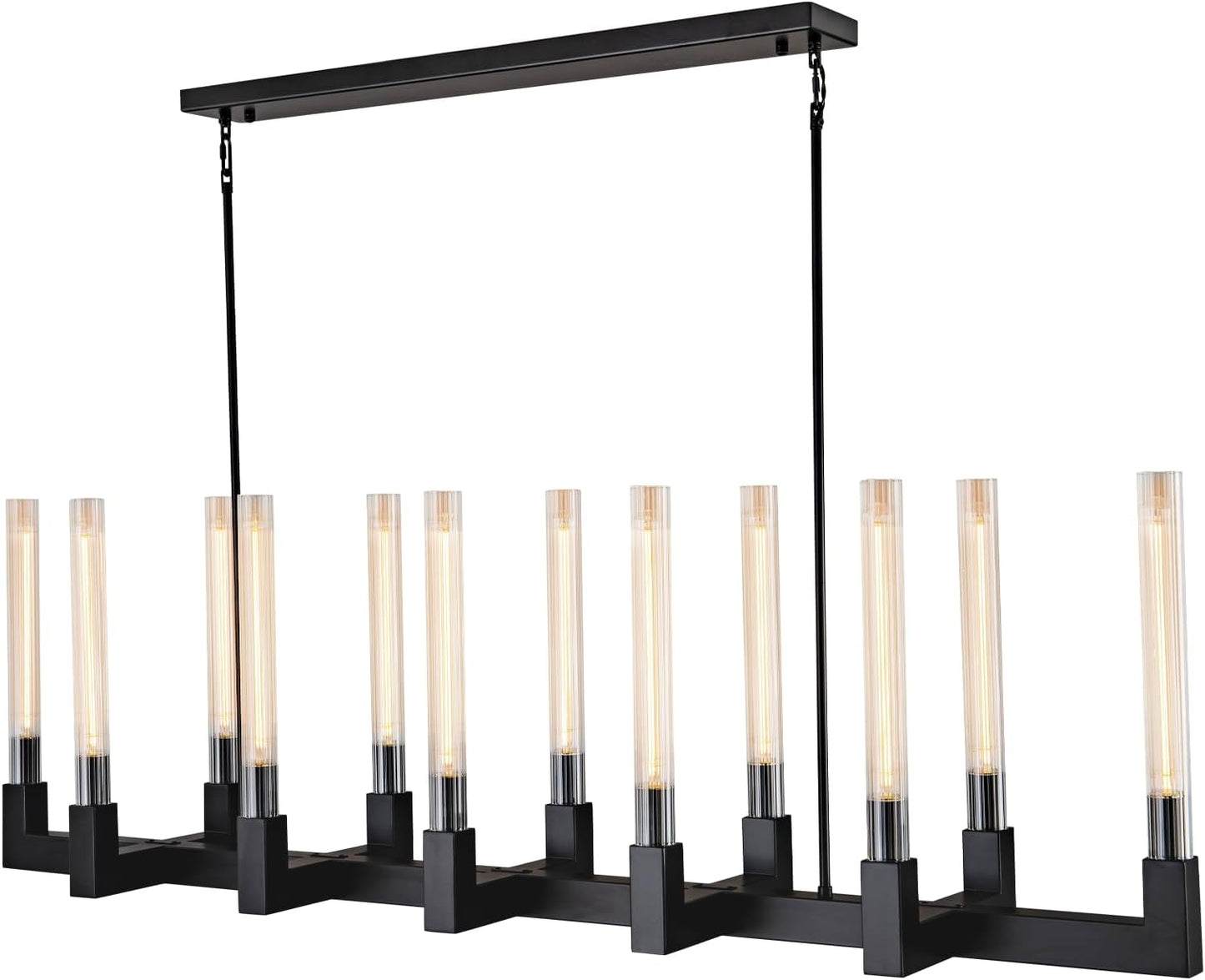 Modern glass tube chandelier