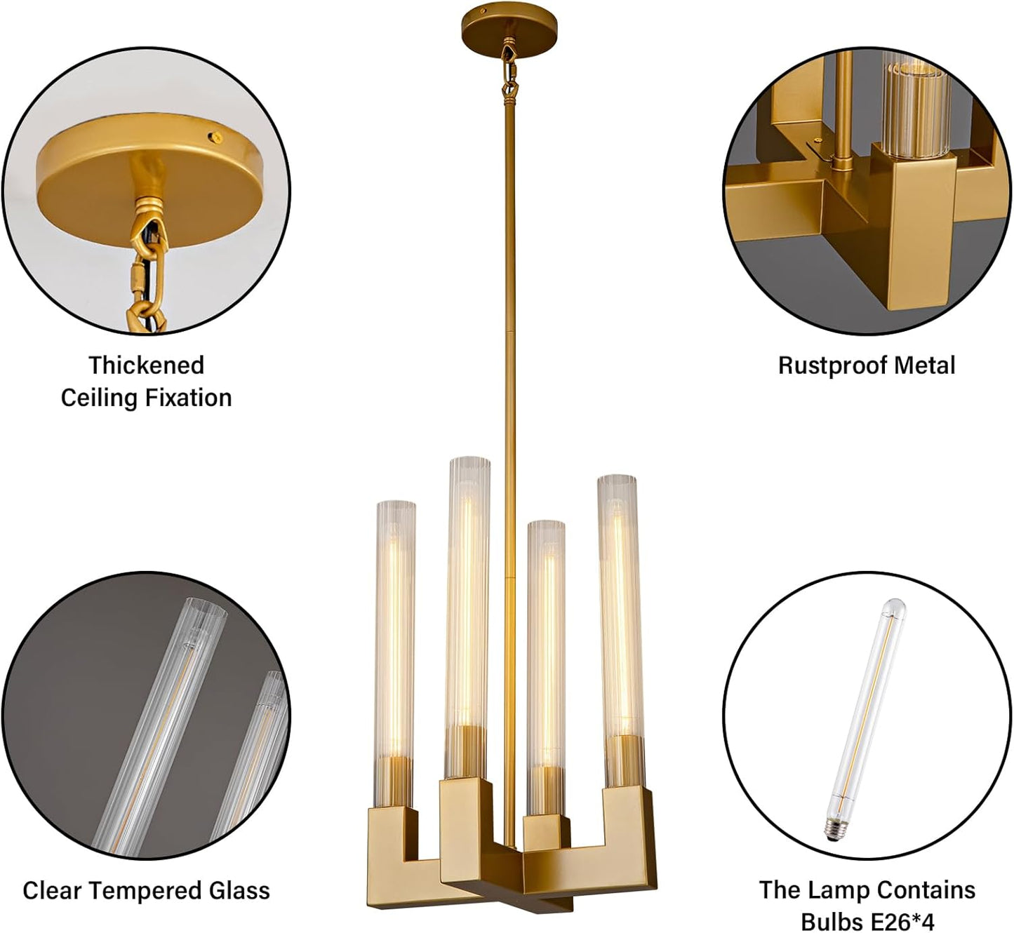 Modern glass tube chandelier