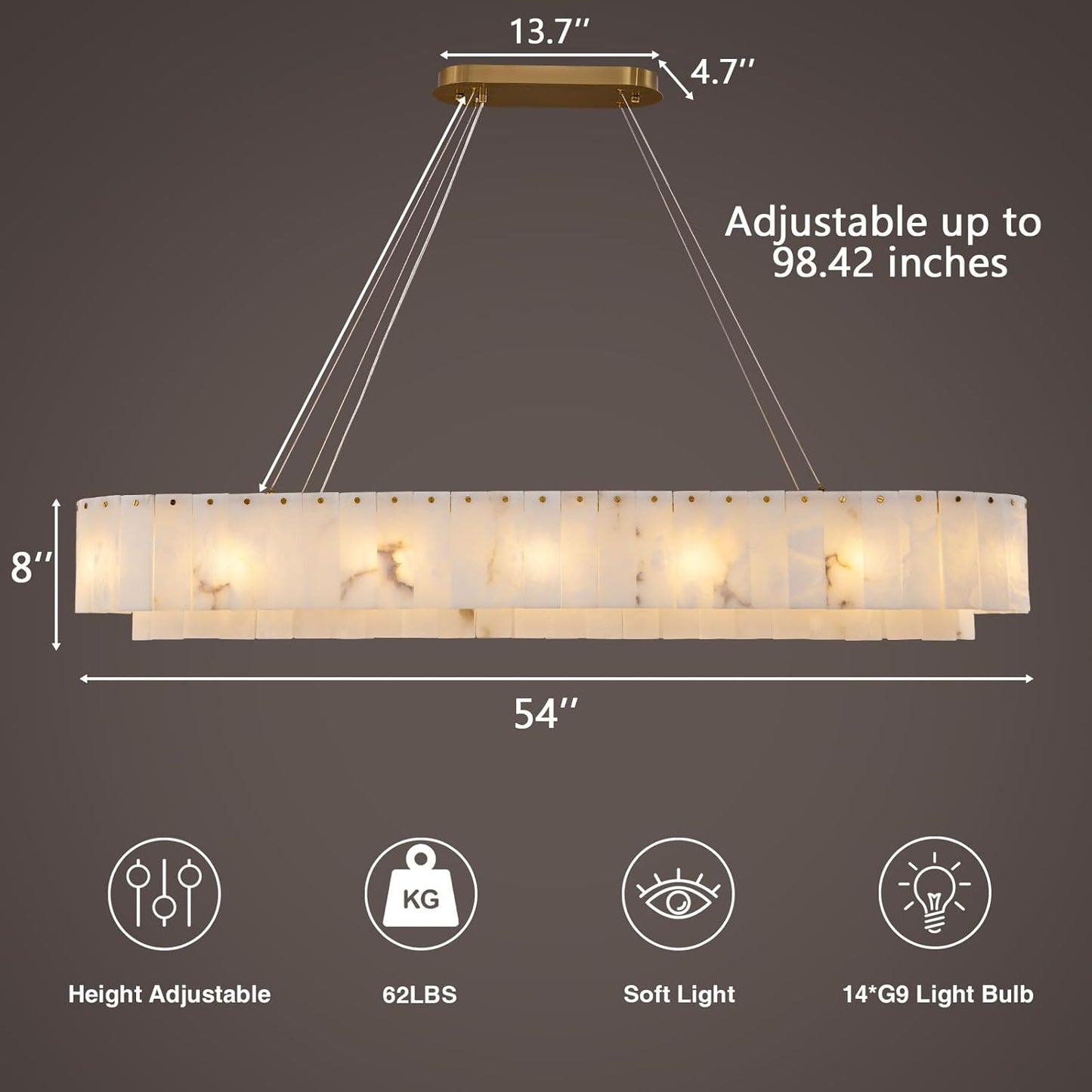 Modern alabaster chandelier