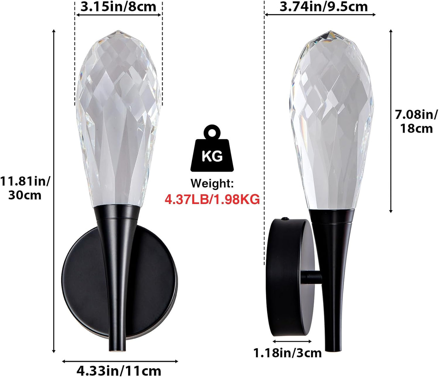 Modern bathroom vanity wall lamp in front of the mirror