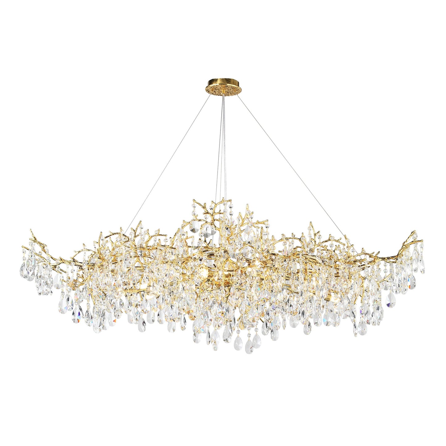Modern Crystal Chandelier Gold / 60’’ 18 Lights