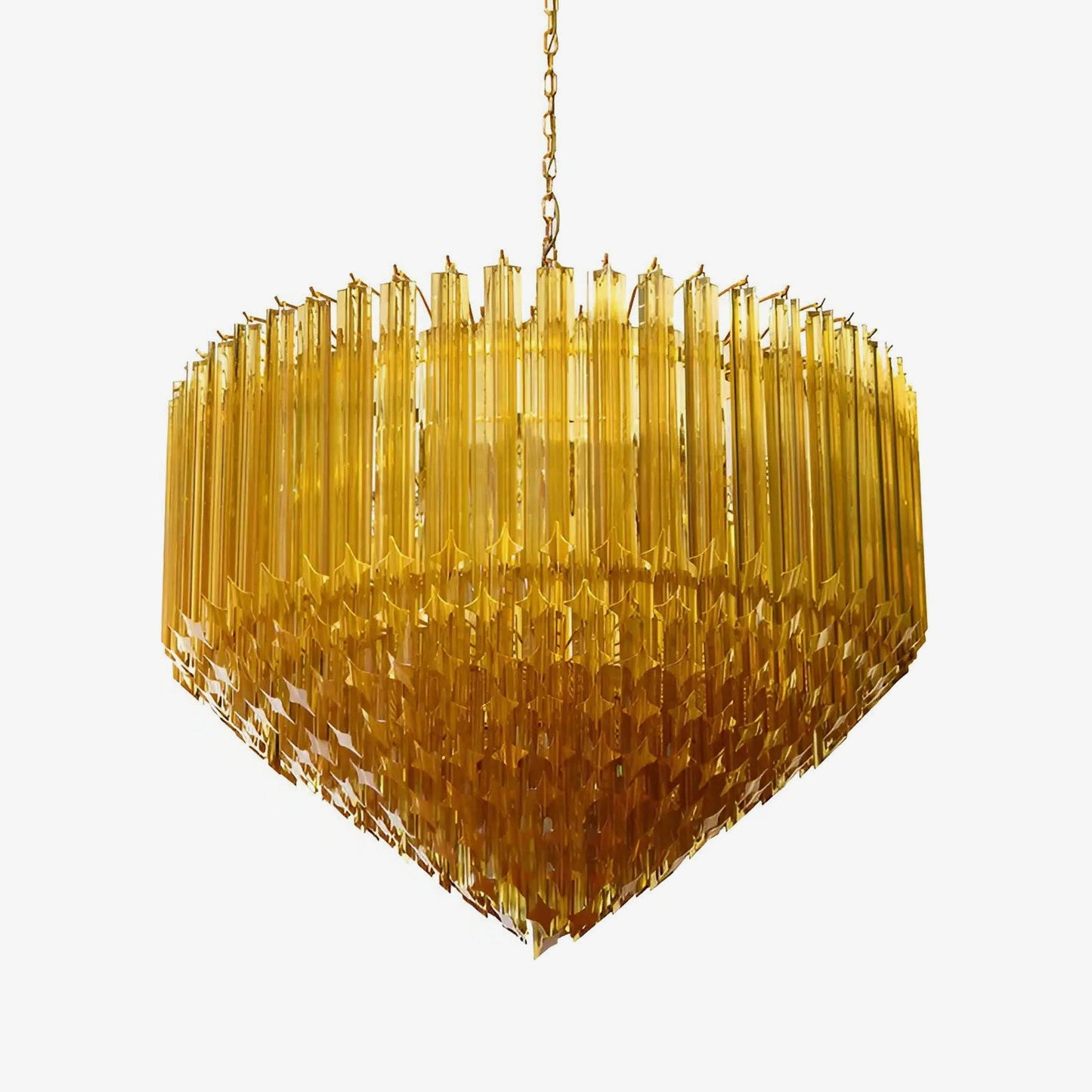 Prism Murano Amber Glass Chandelier - YIOSI