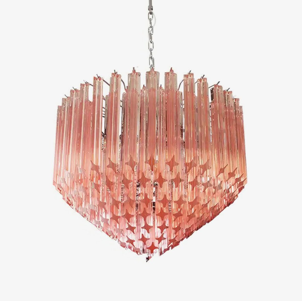 Prism Murano Pink Glass Chandelier - YIOSI