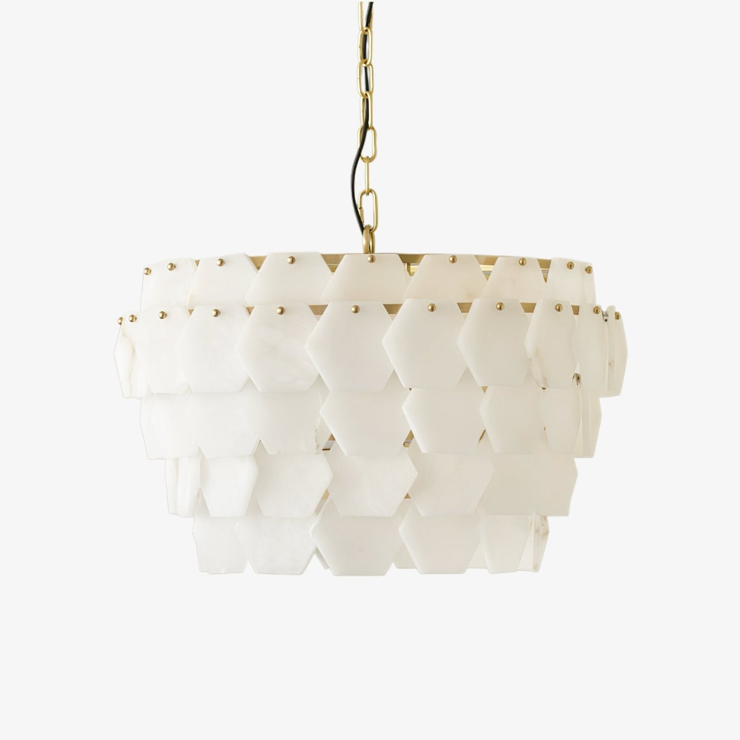 Vakkerlight Hexa Cloud Gold & White Alabaster Pendant Light – 23.6