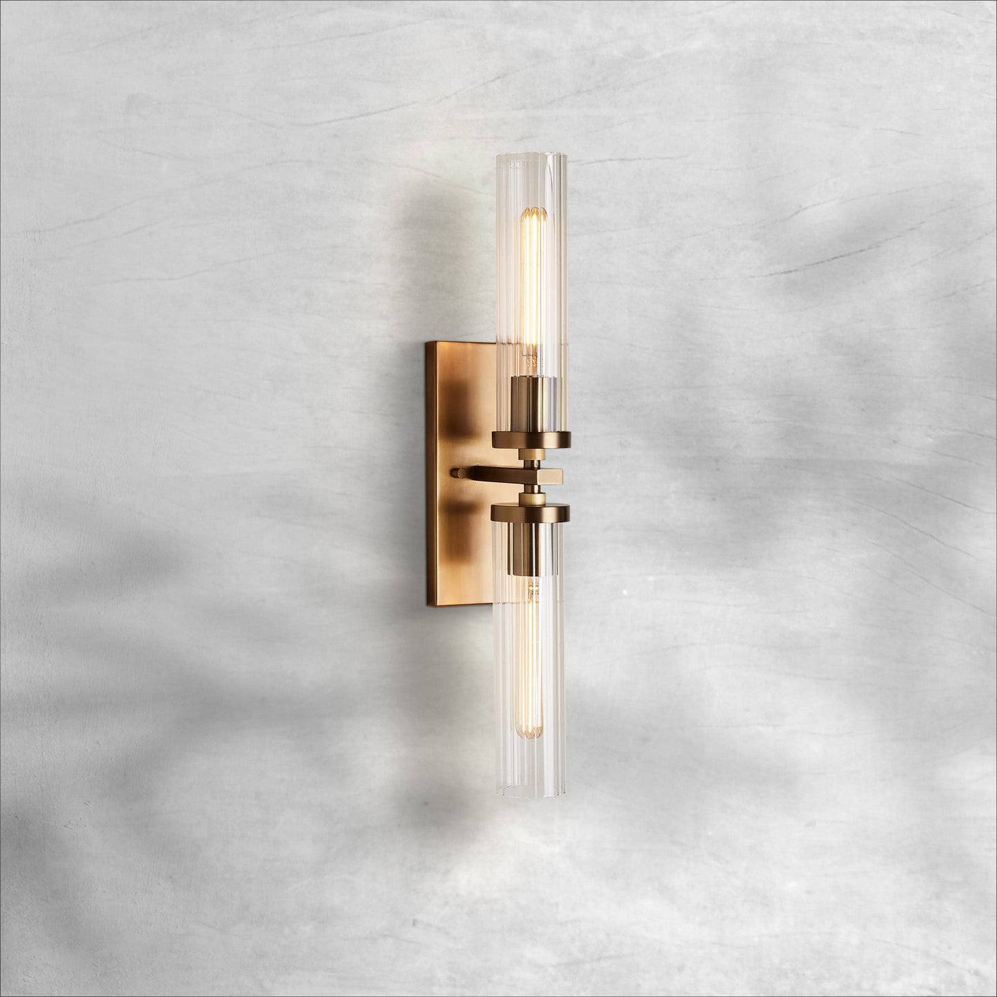 Andreas Double Sconce Vintage Brass Bronze Nickel Wall Light