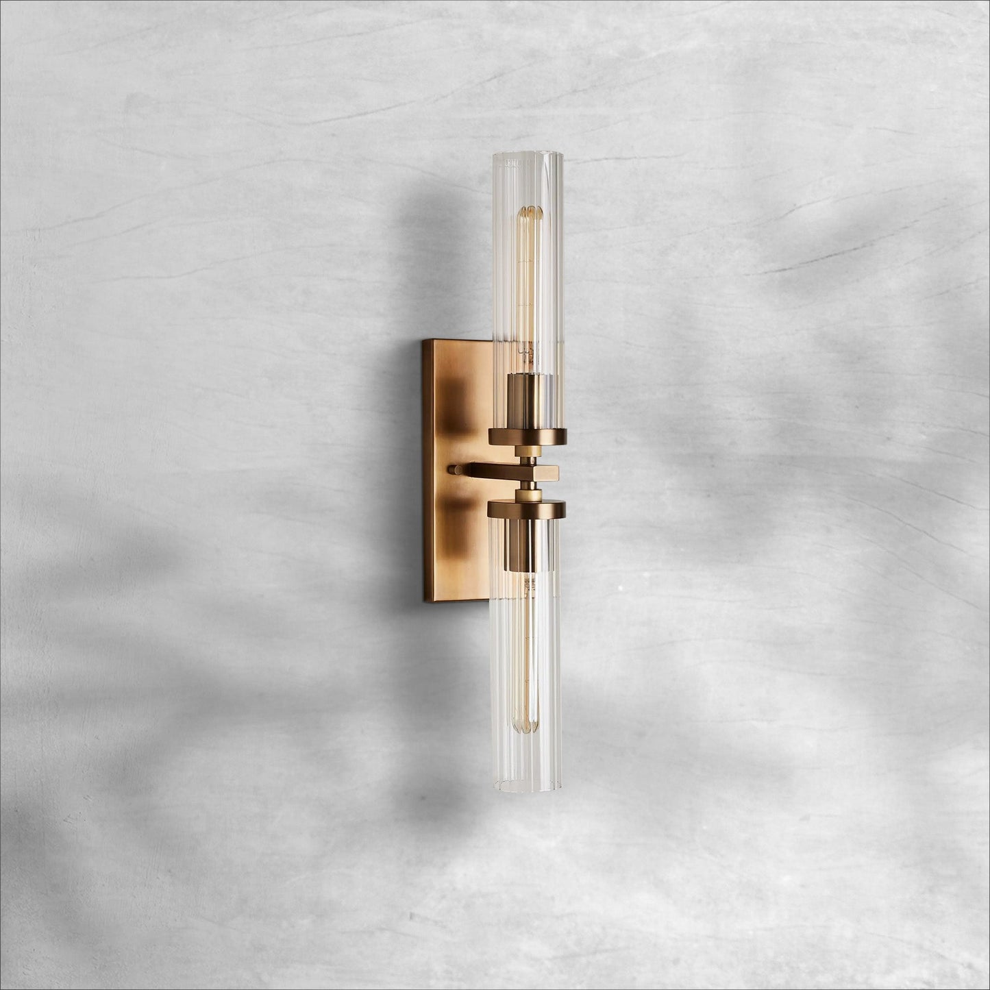 Andreas Double Sconce Vintage Brass Bronze Nickel Wall Light