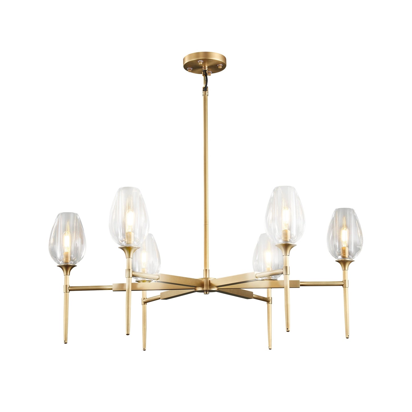 Modern tulip shaped crystal chandelier