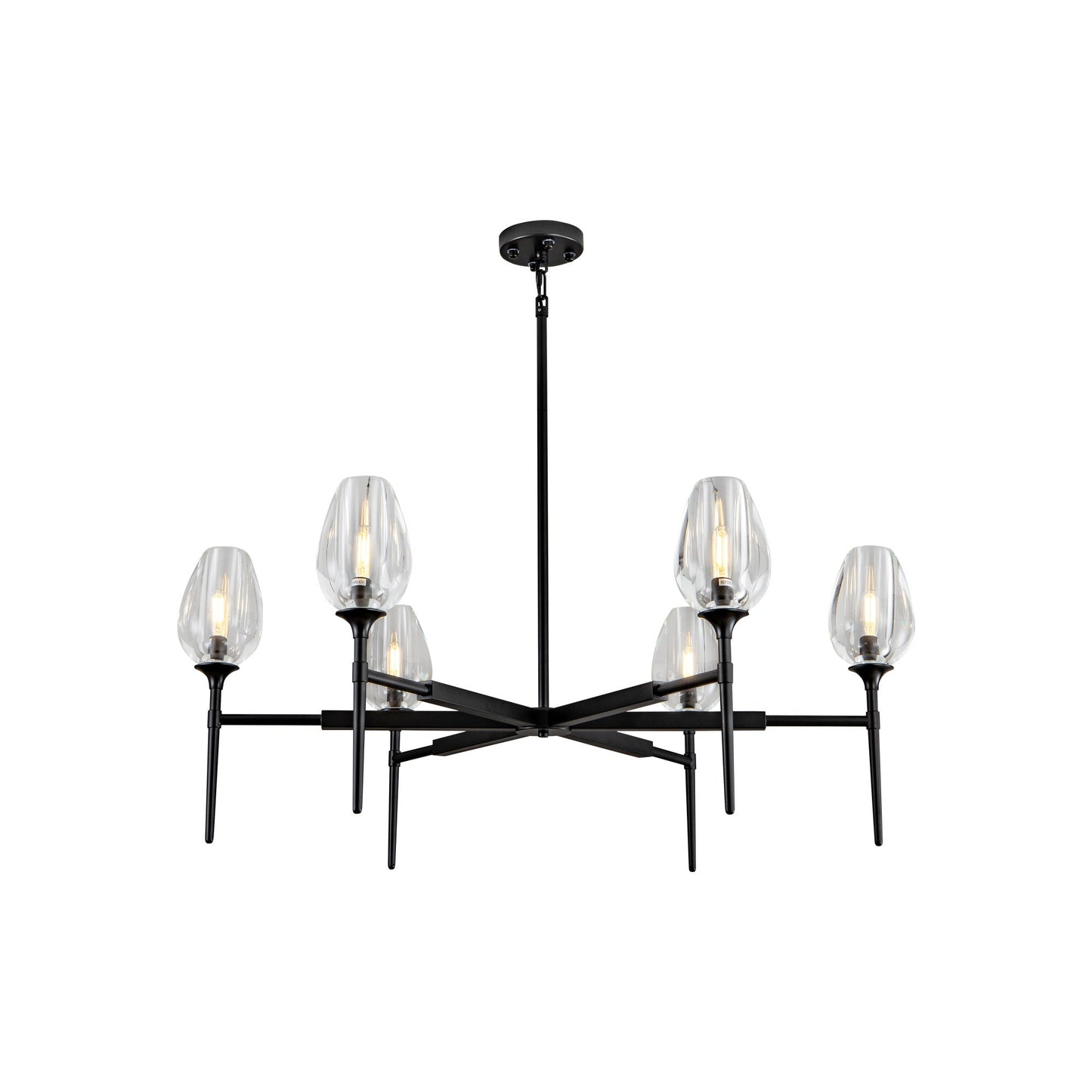 Modern tulip shaped crystal chandelier