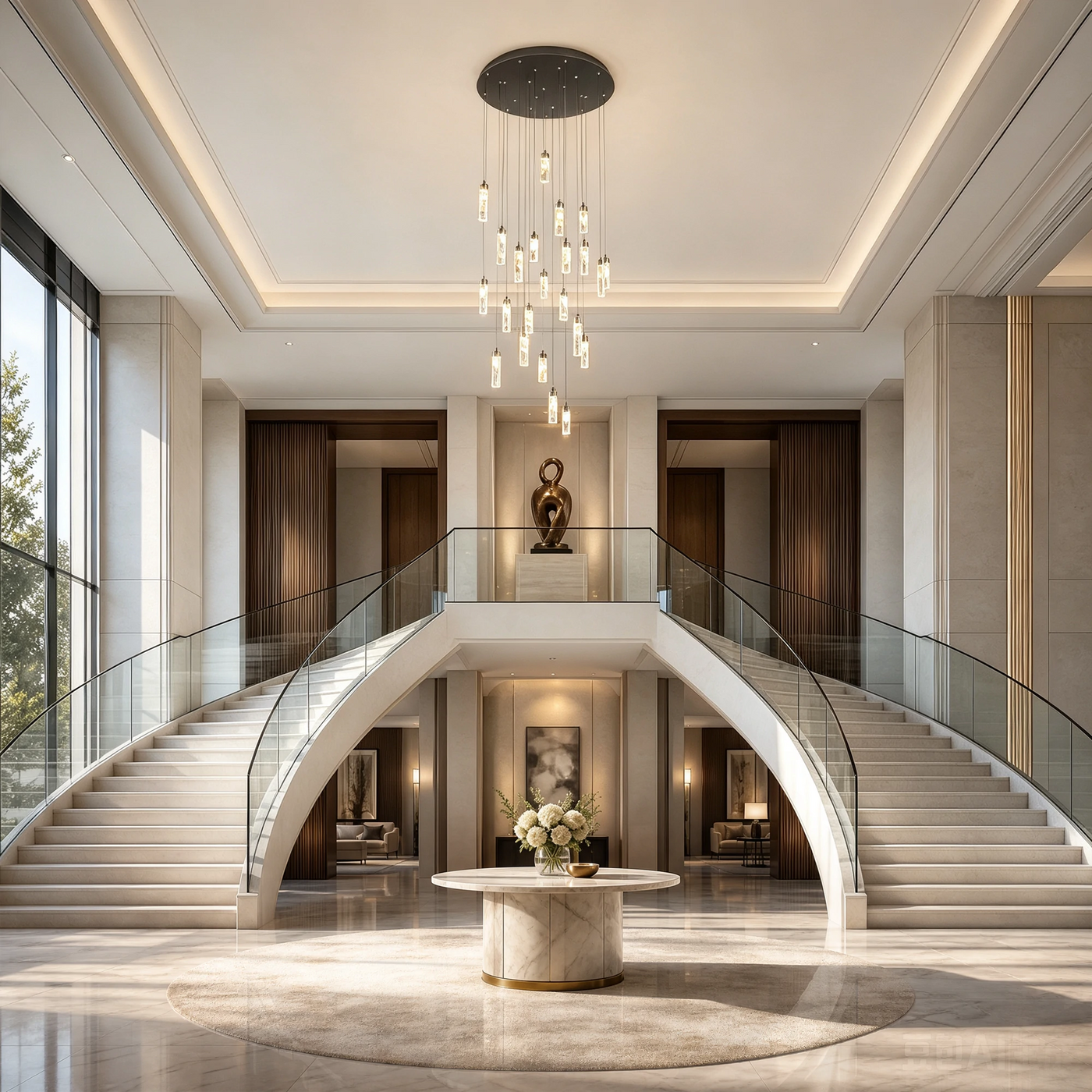 Phoenix Tree Modern Sculptural Ring Chandelier