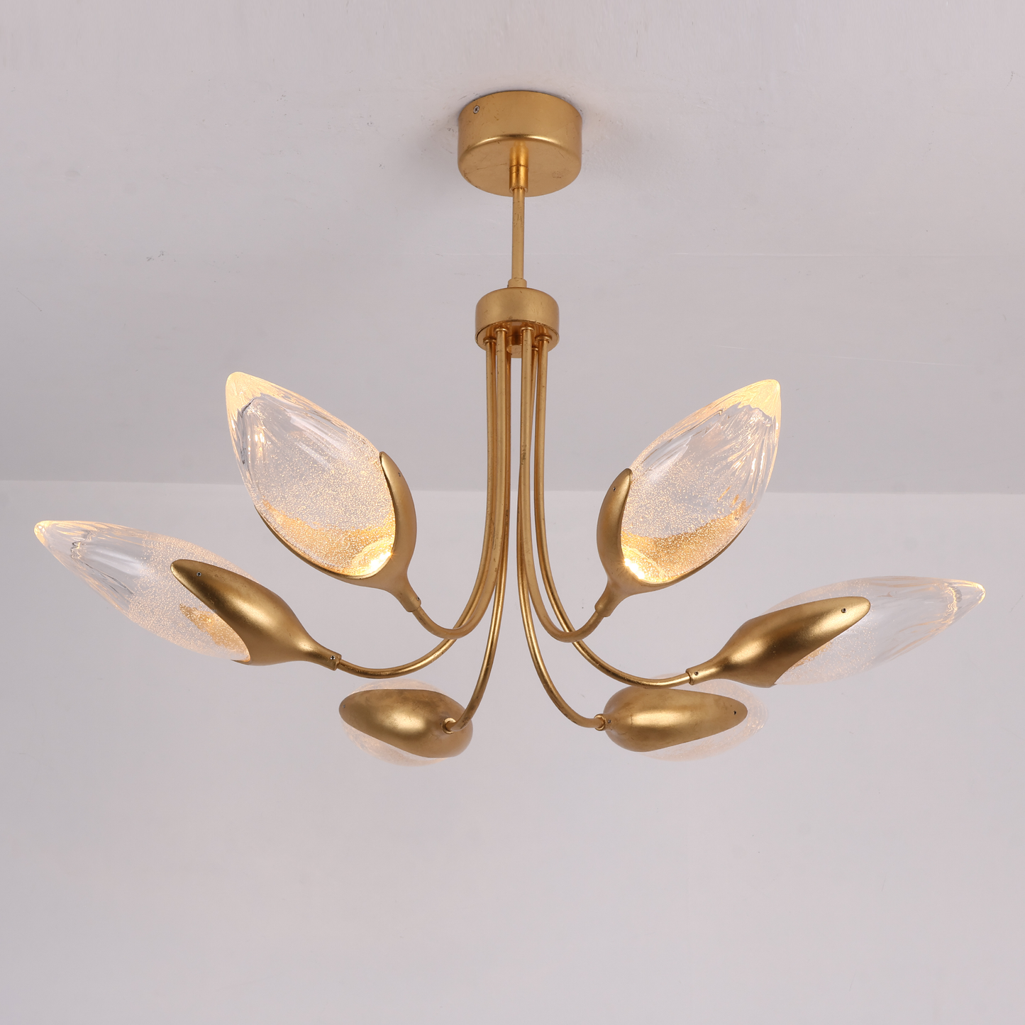 Modern Oval Shaped Glass Chandelier