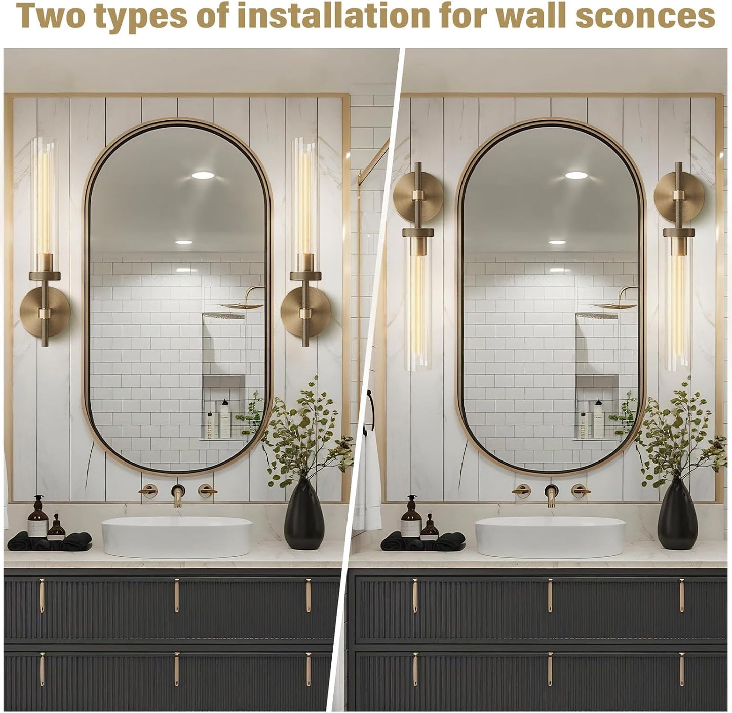 Modern glass tube wall lamp
