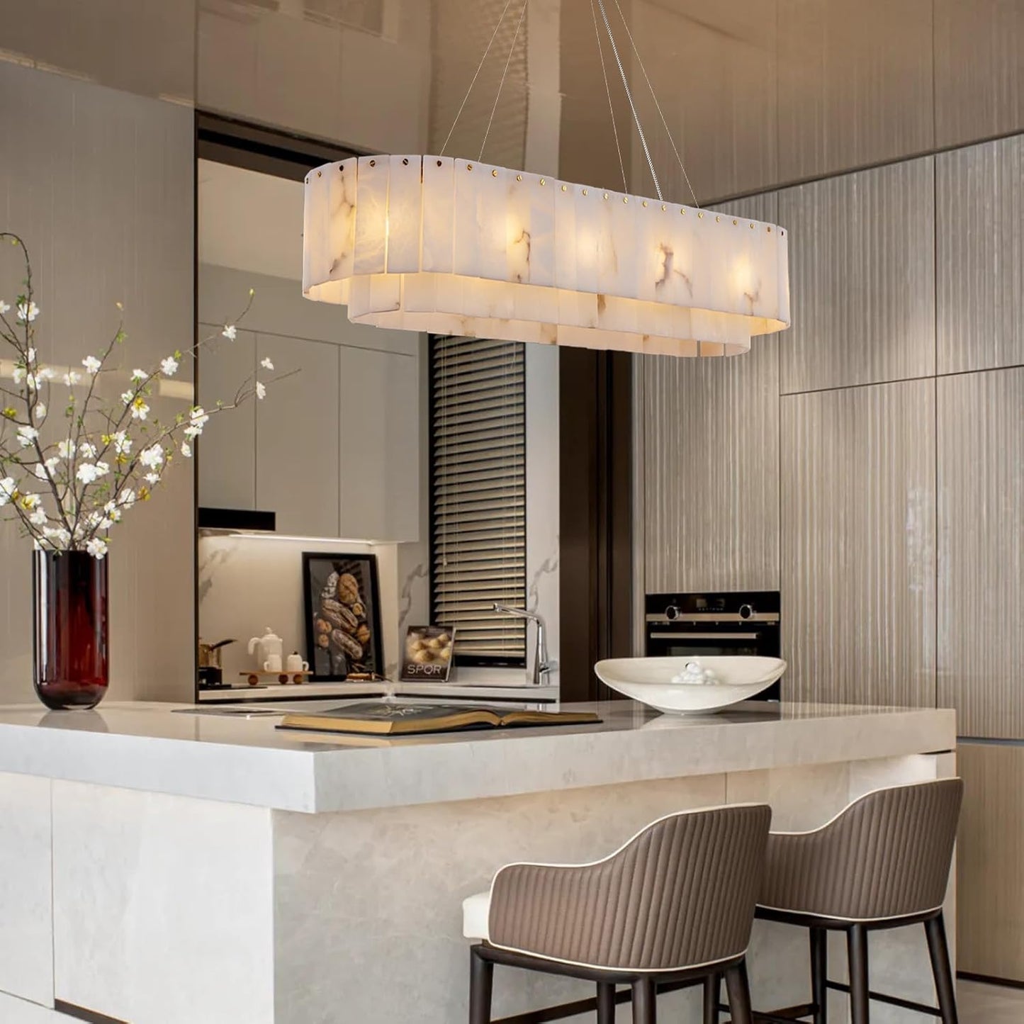 Modern alabaster chandelier