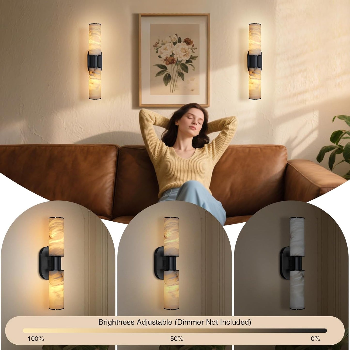 22.2’’ Alabaster Wall Sconce