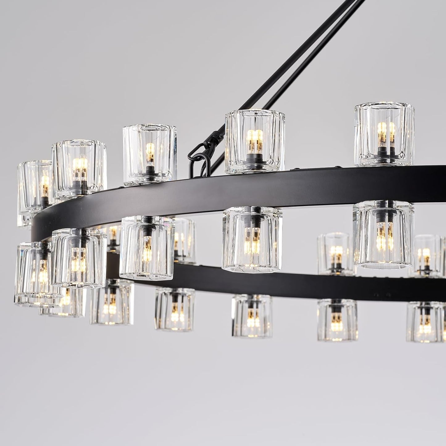 Modern Crystal Chandelier – Gold / Black – Multiple Sizes & Shapes