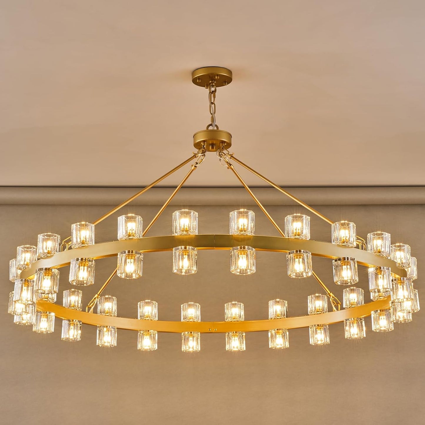 Modern Crystal Chandelier – Gold / Black – Multiple Sizes & Shapes