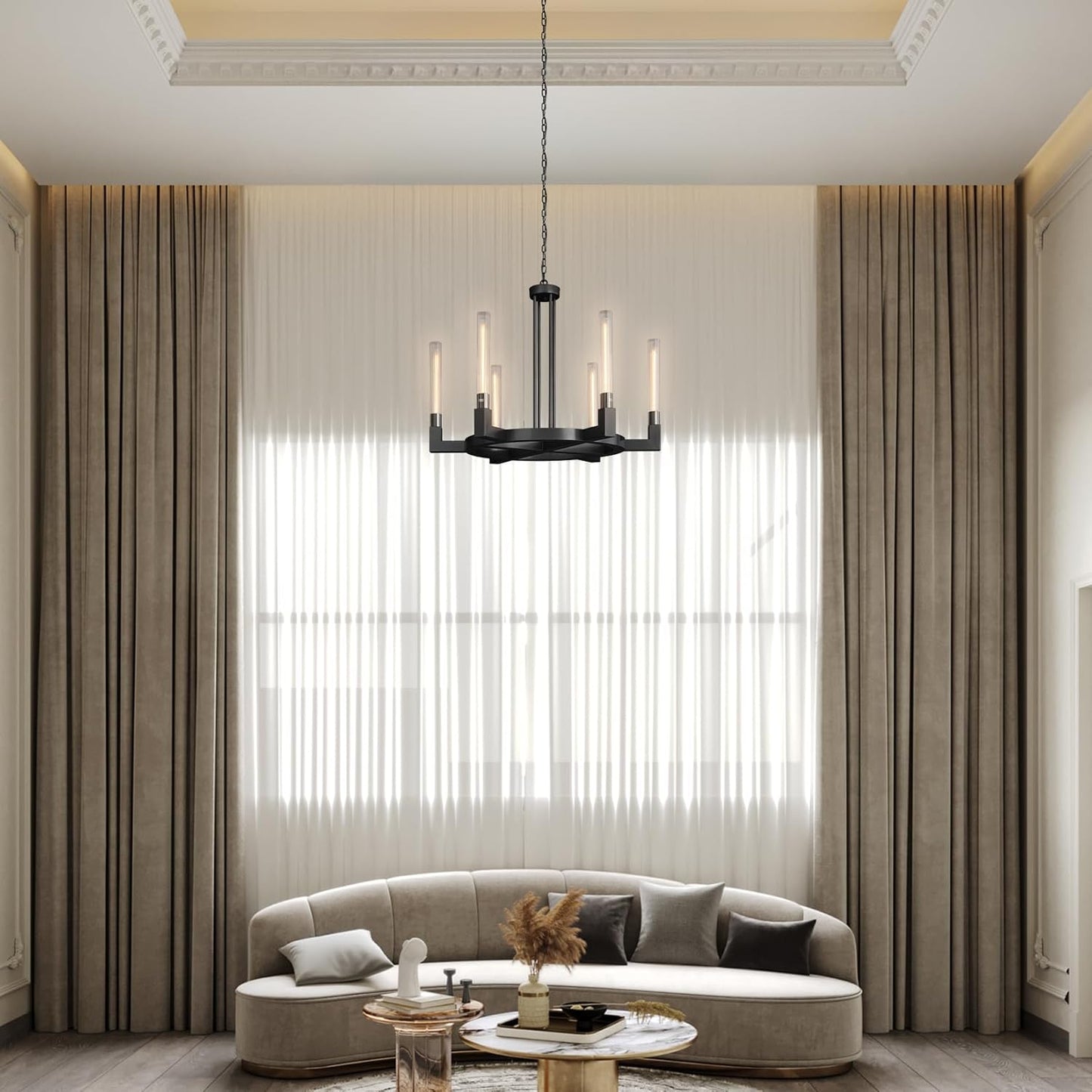 Modern glass tube chandelier