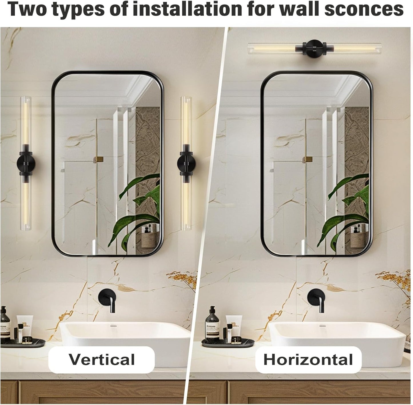 Modern glass tube wall lamp