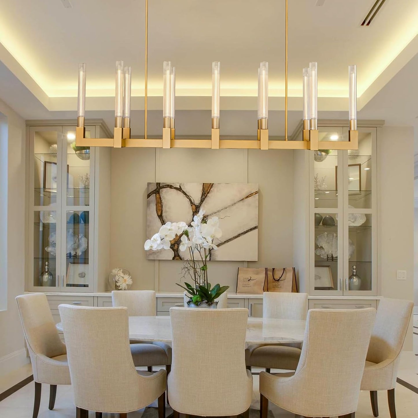 Modern glass tube chandelier