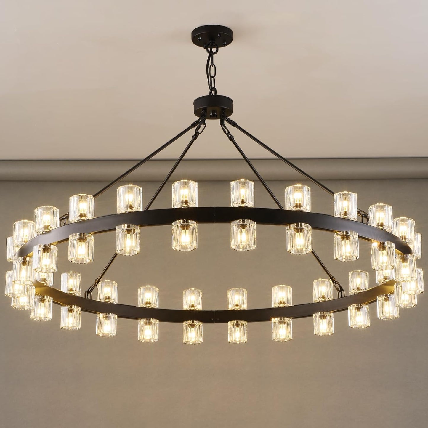 Modern Crystal Chandelier – Gold / Black – Multiple Sizes & Shapes