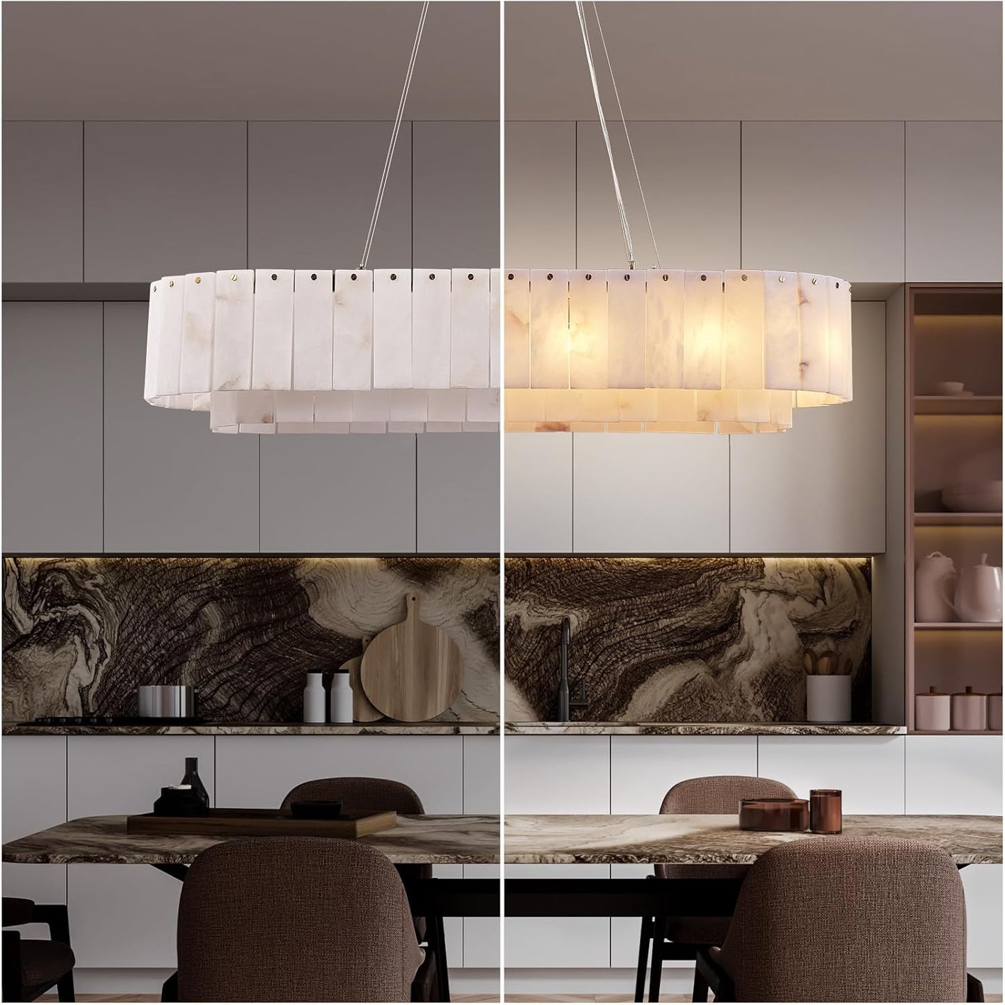 Modern alabaster chandelier