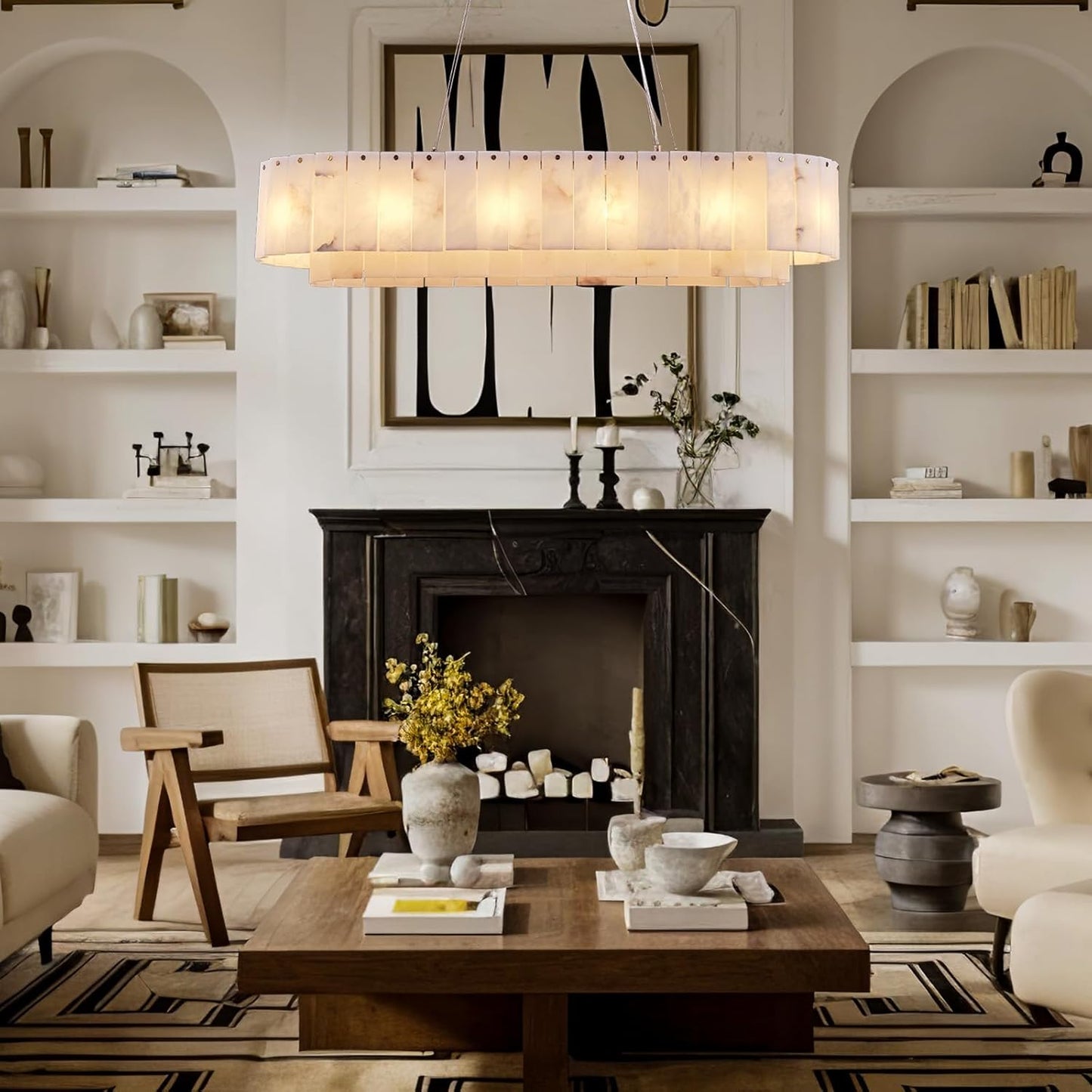 Modern alabaster chandelier