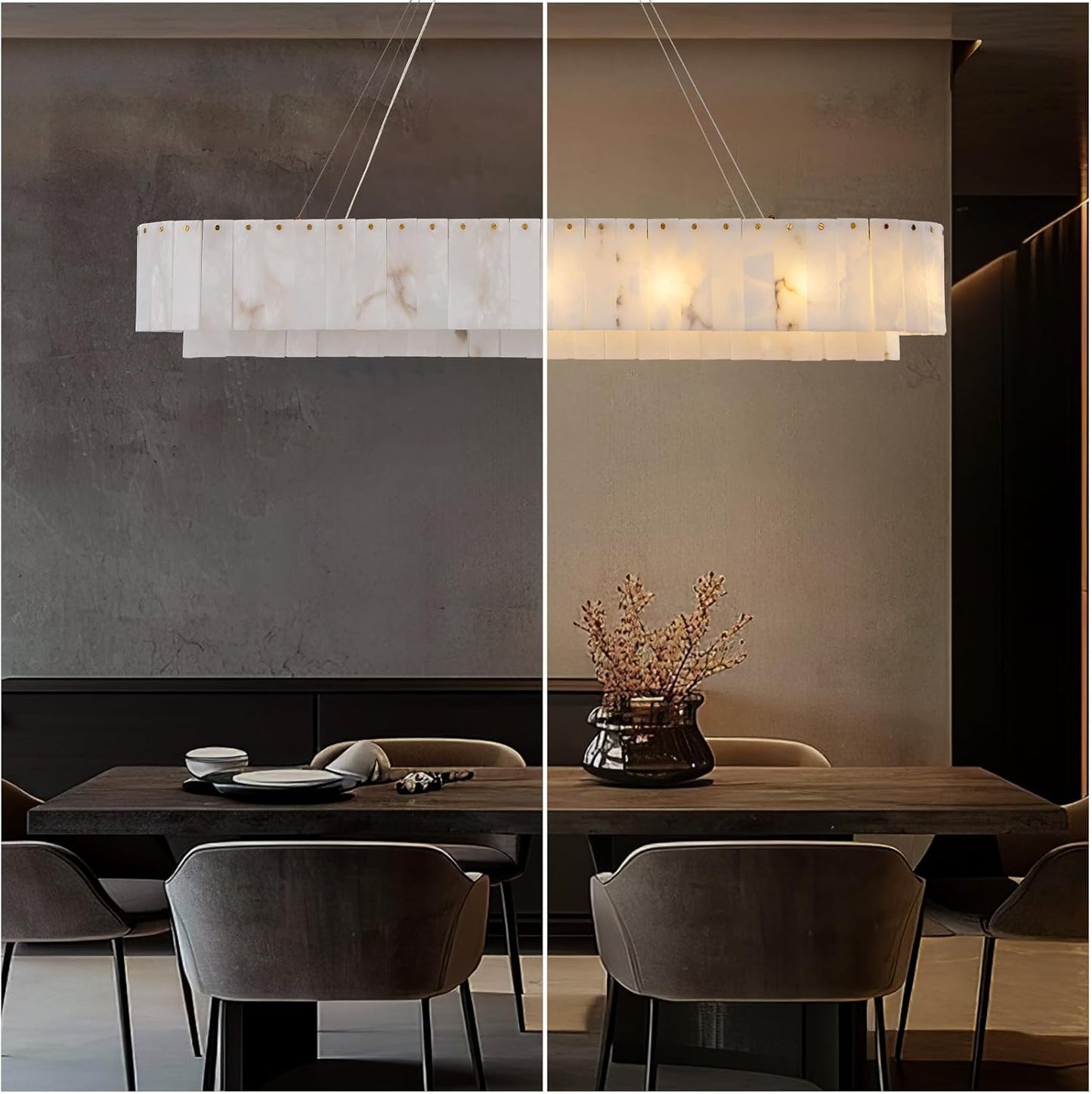 Modern alabaster chandelier